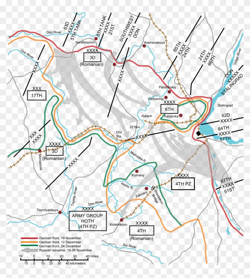 Eventually It Reached A Point Where The Russian Soldiers - Map Of The Battle Of Stalingrad Clipart
