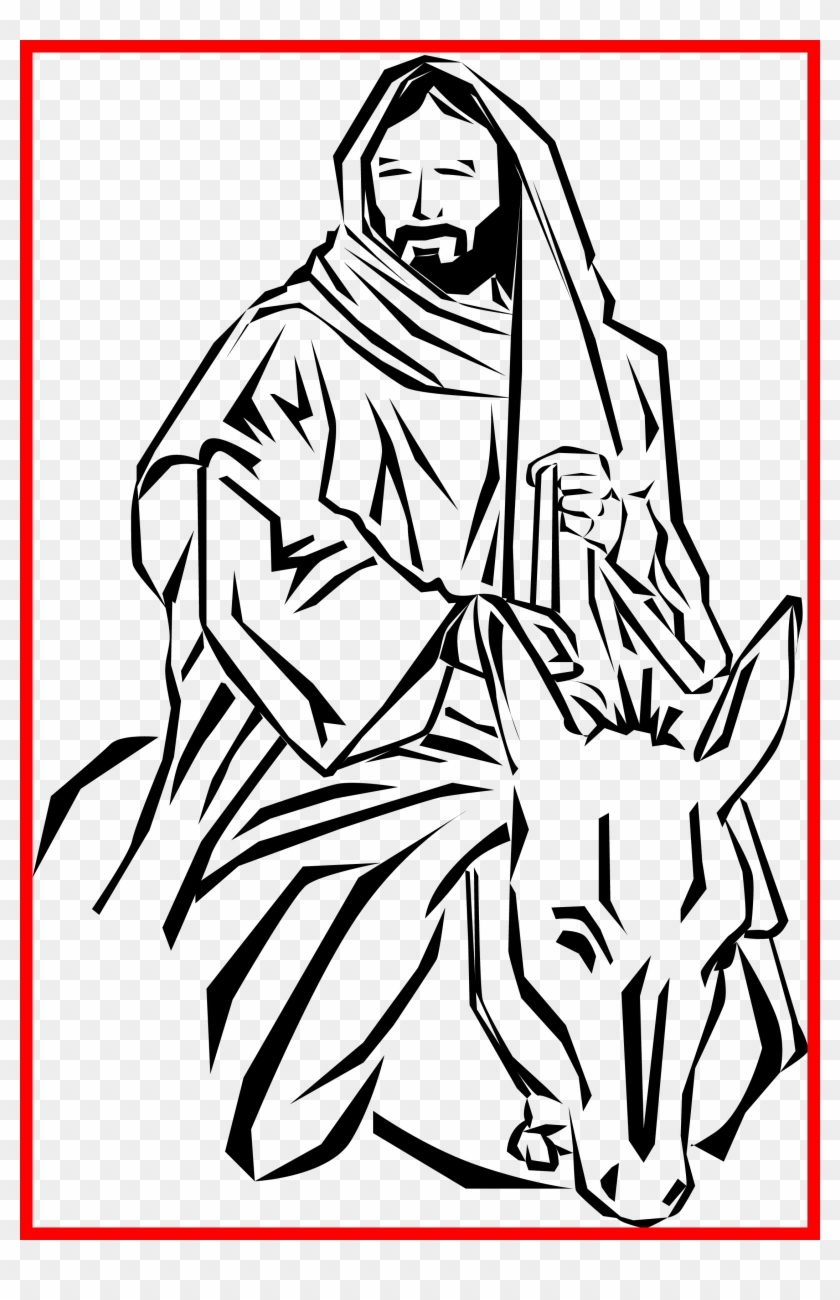 Appealing Palm Sunday Clipart Clip Art On Pict For - Jesus On A Donkey Clip Art - Png Download