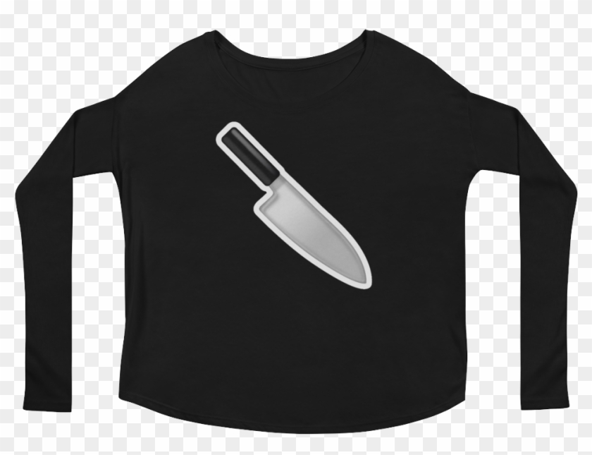 Womens Emoji Long Sleeve Shirt Hocho Knife Just Emoji - Long-sleeved T-shirt Clipart