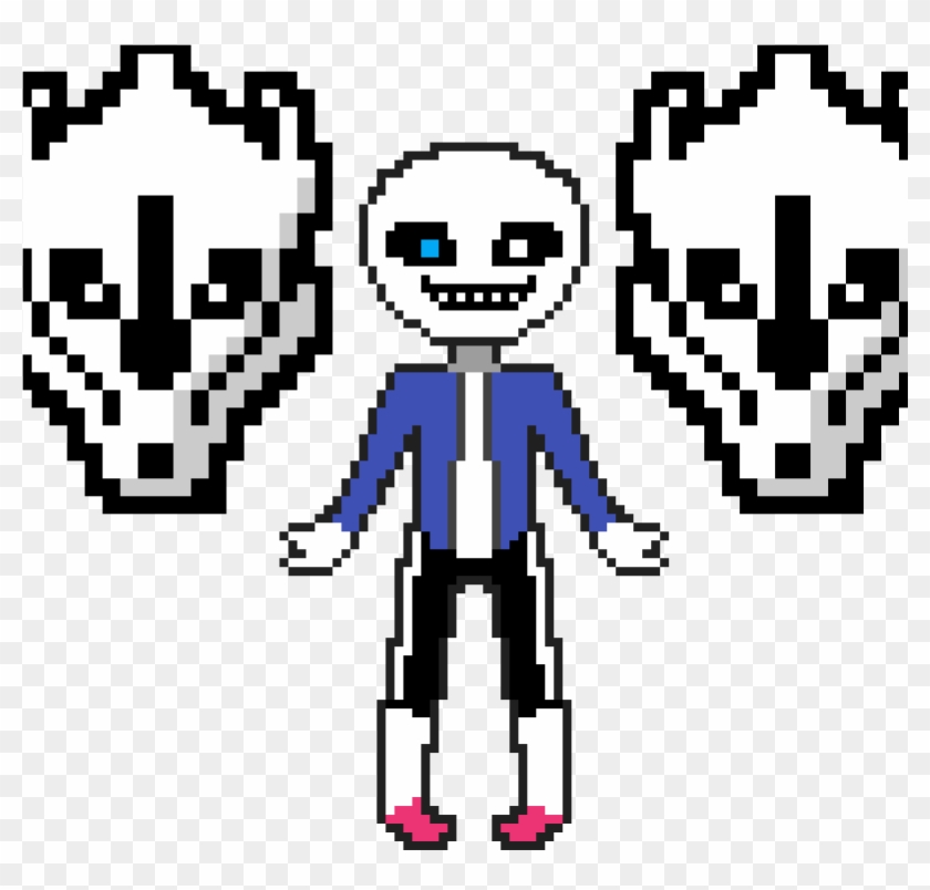 Sans - Undertale Pixel Gaster Blaster Clipart