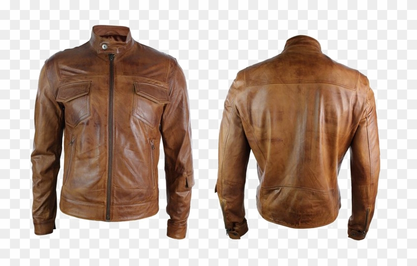 Biker Leather Jacket Png High Quality Image - Retro Brown Leather Jacket Clipart #2456167