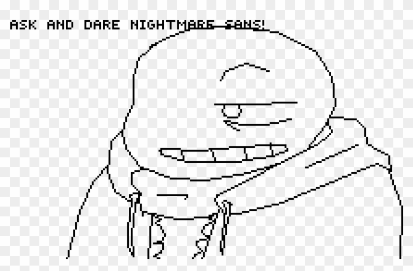 Ask And Dare Nightmare Sans - Line Art Clipart #2456175