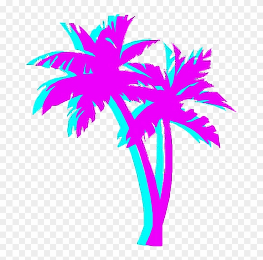 Tumblr Png Palm Tree - Vaporwave Palm Tree Png Clipart #2456226