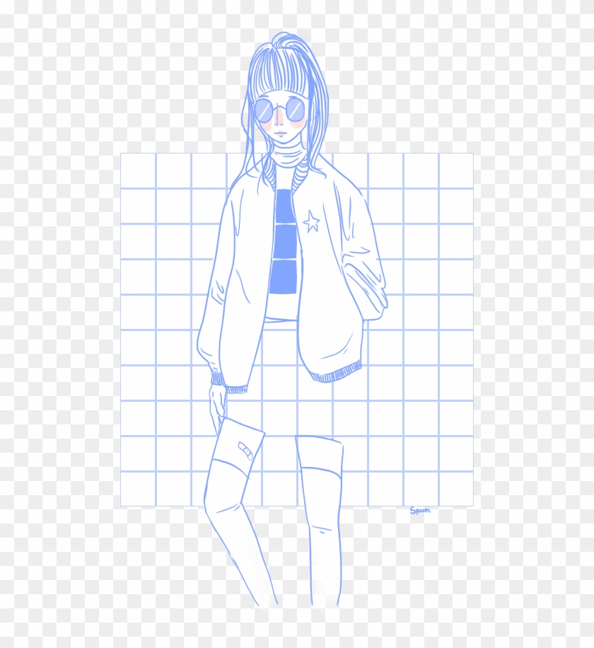 Blue Drawing Aesthetic - Illustration Clipart #2456328