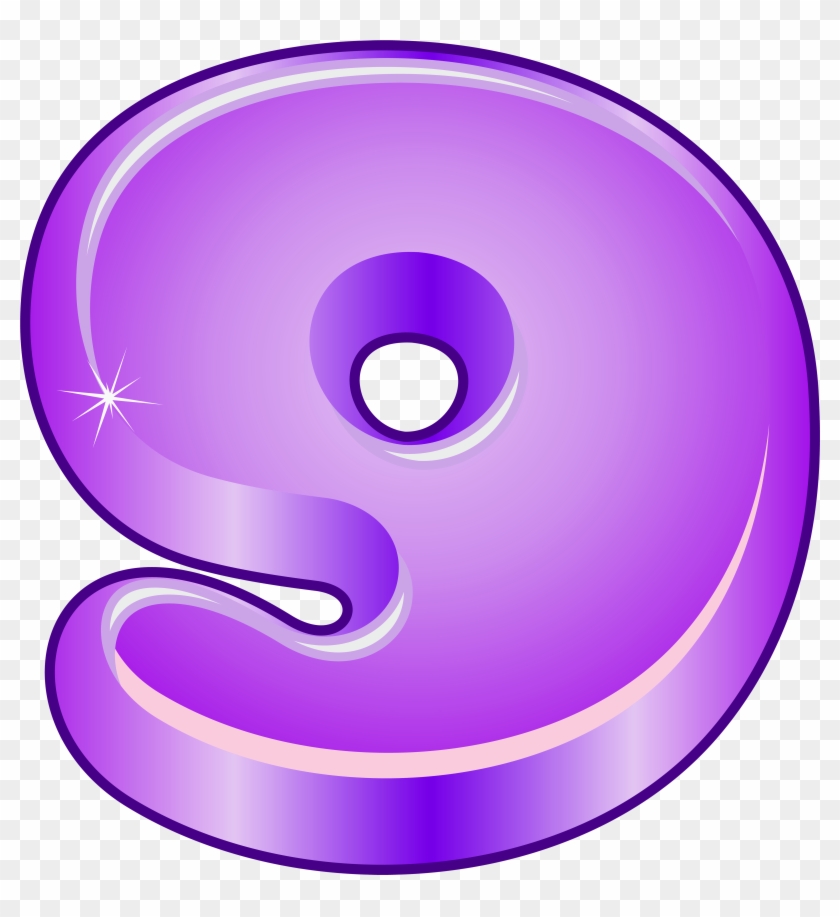 Purple Cartoon Number Nine Png Clipart Image - Portable Network Graphics Transparent Png #2456335