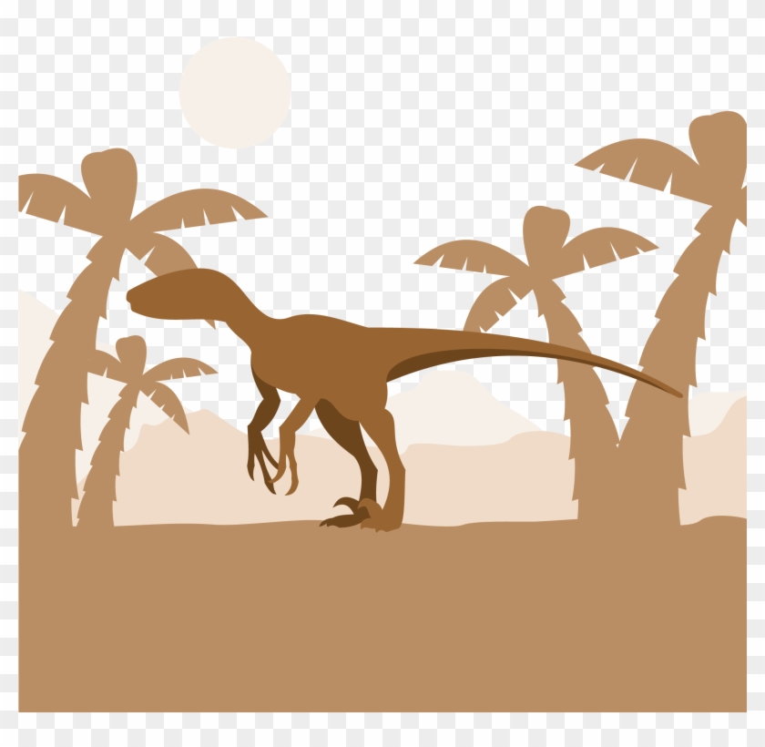 Dinosaur Cartoon Silhouette Illustration Material Transprent - Dinosaur Clipart