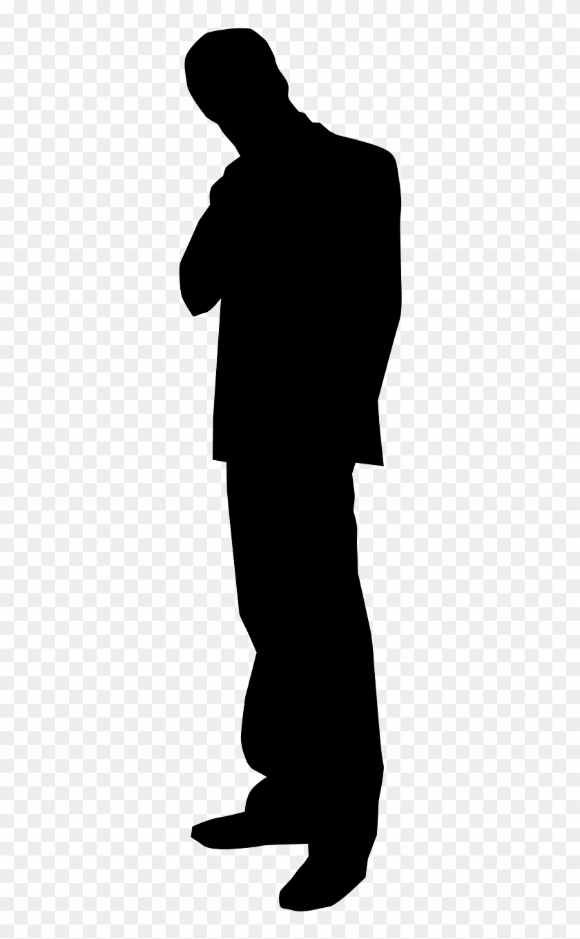 Vector Graphics, - Silueta De Hombre Pensando Png Clipart #2456609