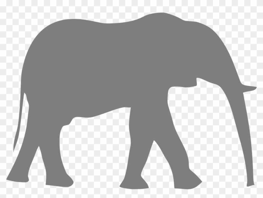 Elephant Walk Gray Silhouette Png Image - Elephant And Baby Silhouette Clipart #2456673