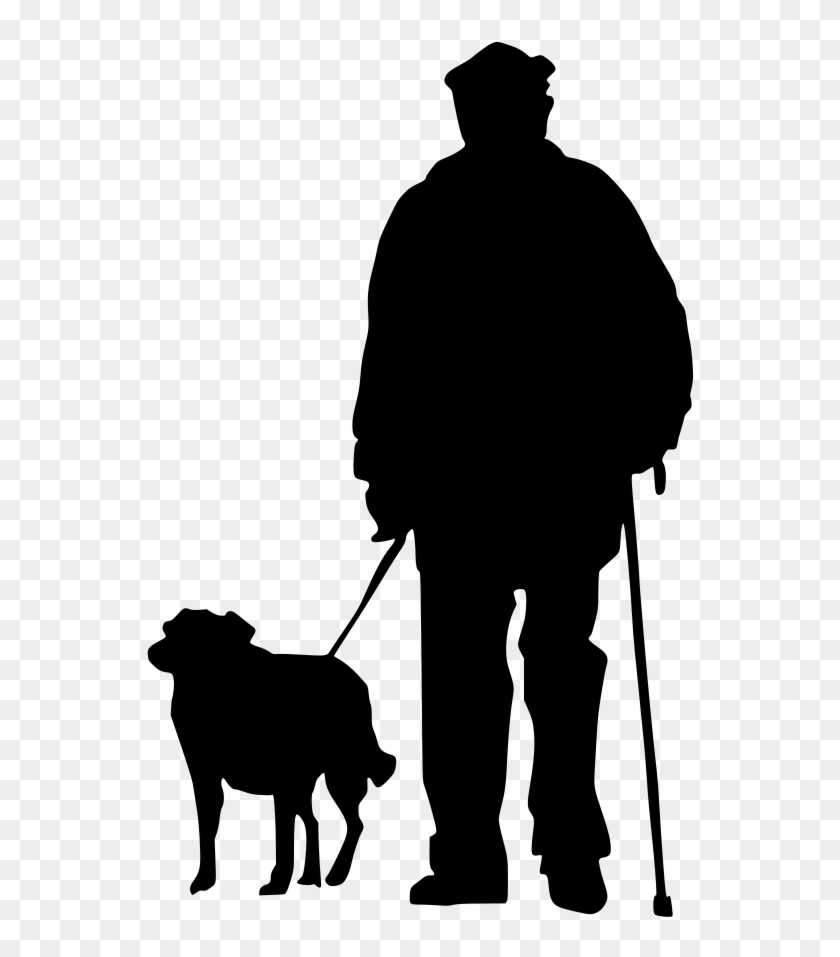 Download Png - Walking Old Man Silhouette Clipart #2456679