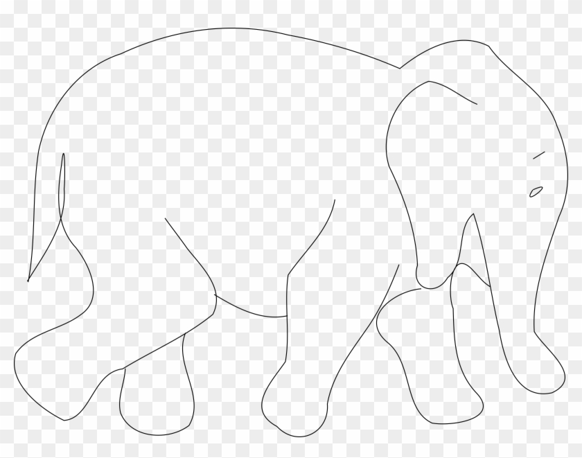 Clipart Elephant Outline Png - Drawable Elephant Transparent Png #2456815