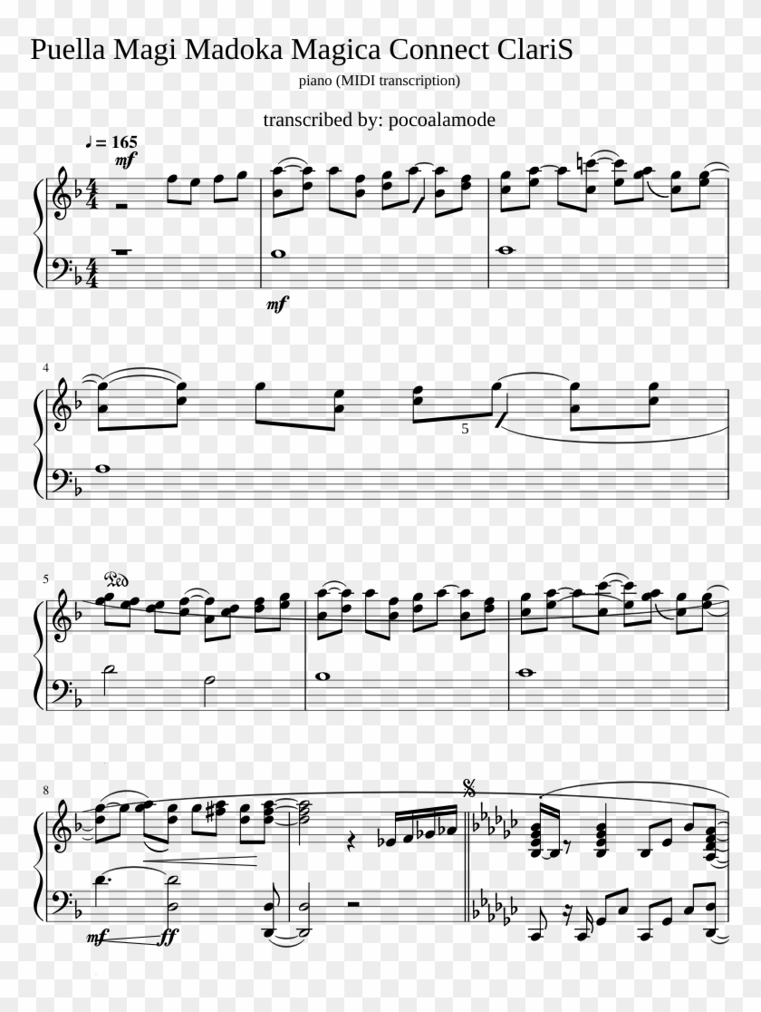 Puella Magi Madoka Magica Connect Claris - Wonderland Mad Hatter Sheet Music Clipart