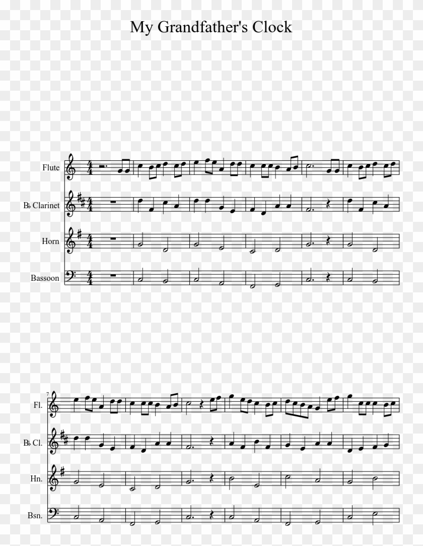 My Grandfather's Clock Sheet Music 1 Of 8 Pages - Earthbound Boy Meets Girl Piano Sheet Music Clipart