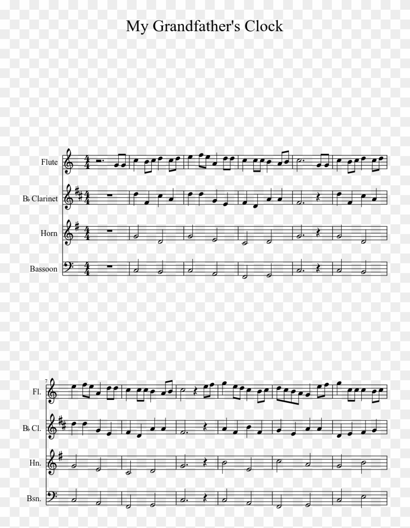 My Grandfather's Clock Sheet Music 1 Of 8 Pages - Earthbound Boy Meets Girl Piano Sheet Music Clipart #2458651