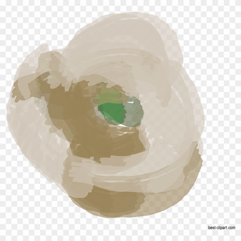 Water Color Clip Art, Flower In Taupe Color - Crystal - Png Download