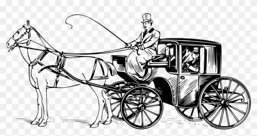 Horse Drawn Carriage Drawing Clipart #2460989