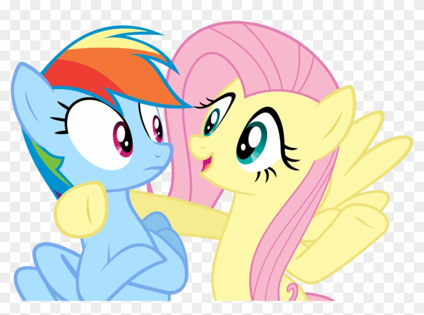 Fluttershy Huging Rainbow Dash - Rainbow Dash I Fluttershy Clipart