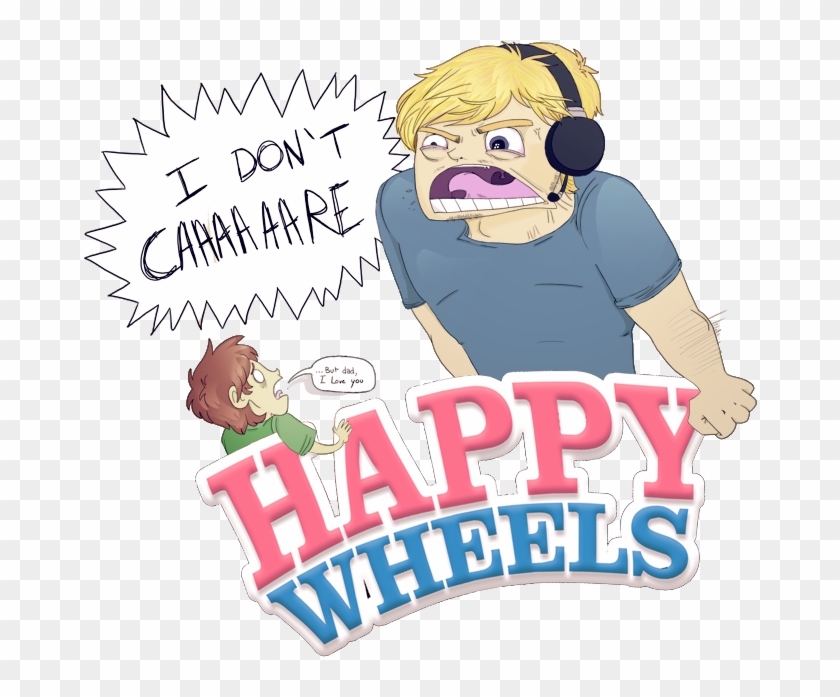 Happy Wheels' Irresponsible Dad - Pewdiepie Fanart Happy Wheels I Don T Care Clipart