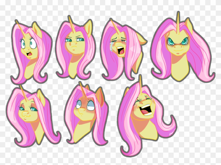 Unicorn Fluttershy Emotion Board - Mlp Generation 5 Leak Clipart