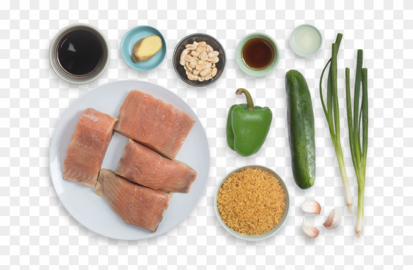 Teriyaki-glazed Salmon With Brown Rice, Bell Pepper - Superfood Clipart