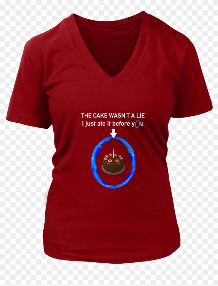 Portal The Cake Is Not A Lie Women's V Neck T Shirt - Haha Made You Read Clipart