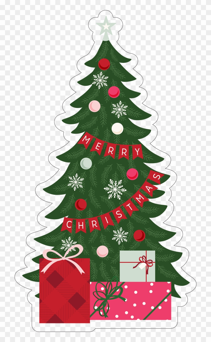 Tree With Presents Print & Cut File - Christmas Tree Clipart