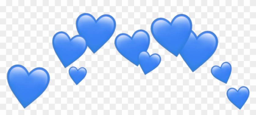 Blue Blueheart Hearts Heart Emoji Emojis Sticker Blueem - Black Heart Emoji Crown Clipart #2463753