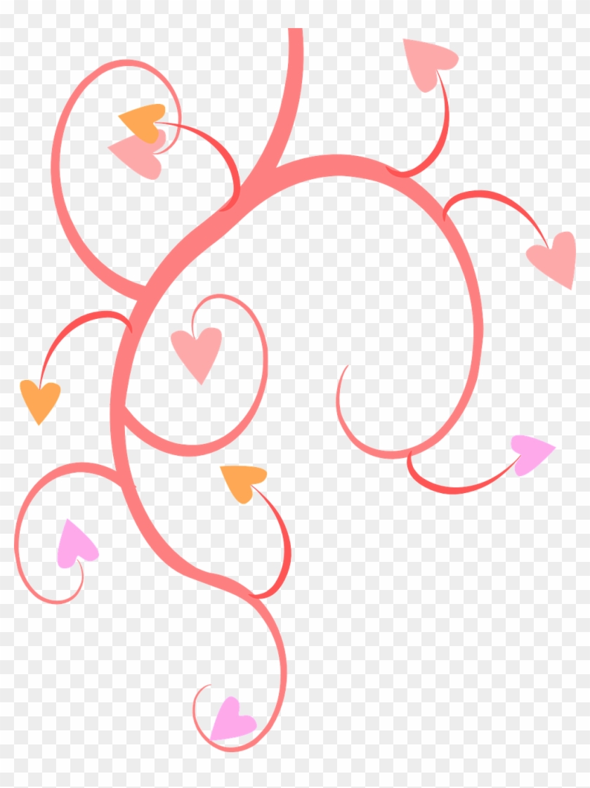 Vines Growing Pink Hearts Png Image - Lineas De Corazones Png Clipart