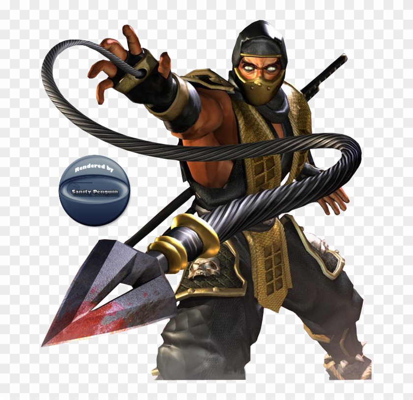 Mortal Kombat Scorpion - Scorpion Mortal Kombat Get Over Here Clipart #2465276