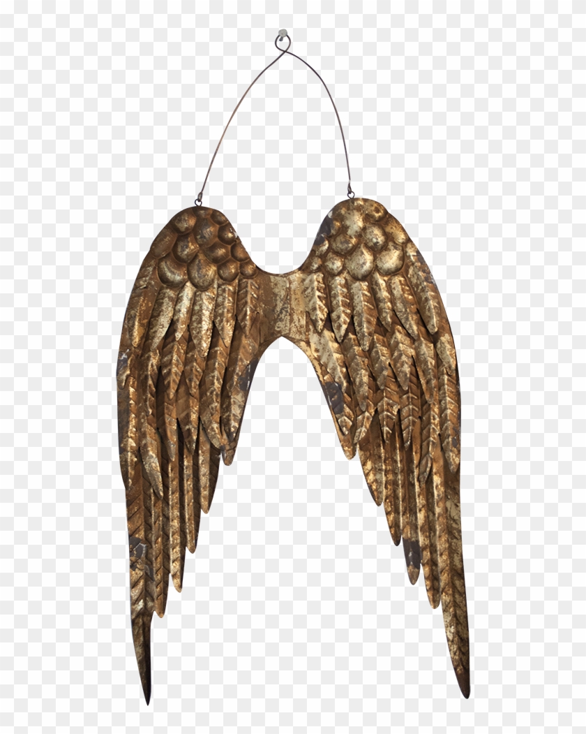Gold Luxe Finish Angel Wings - Earrings Clipart