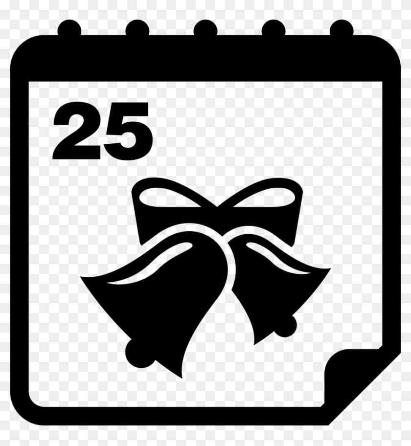 Calendar Page With Christmas Bells On Day 25 Comments - Calendar Event Icon Png Clipart #2468165