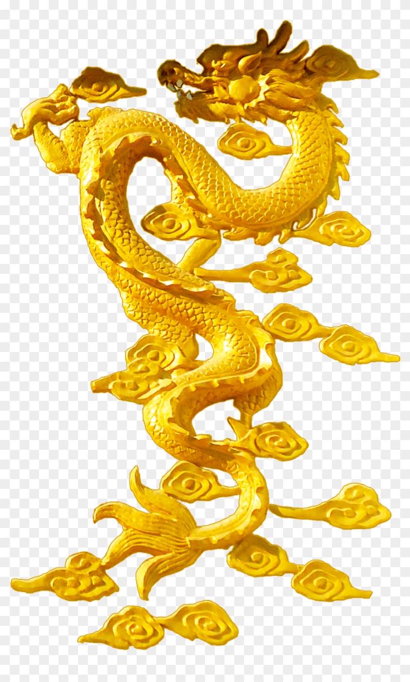 Chinese Transprent Png - Gold Chinese Dragon Png Clipart #2468940