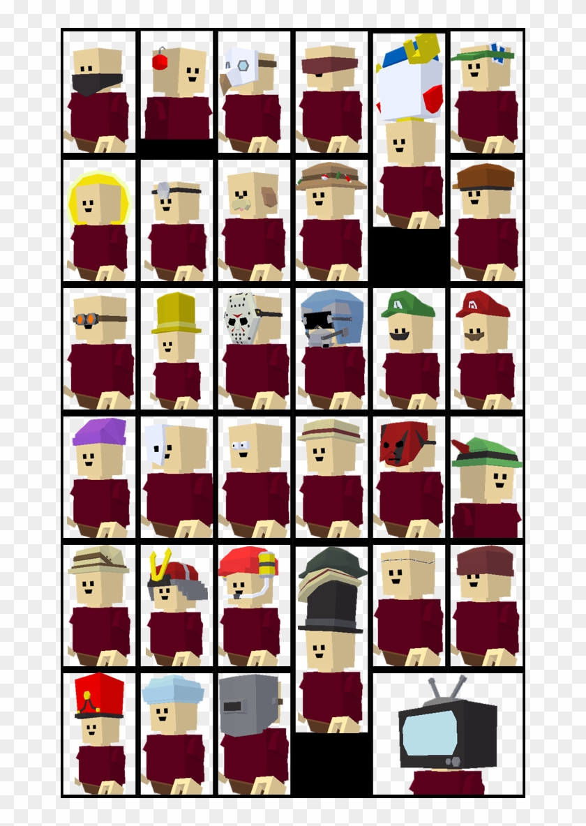Bandit, Bauble, Blight, Blindfold, Bot, Dealer, Divine, - Blockland Hat Pack Clipart