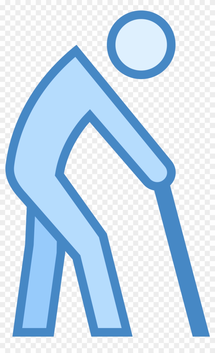 Elderly Person Icon - Elderly Icon Blue Clipart
