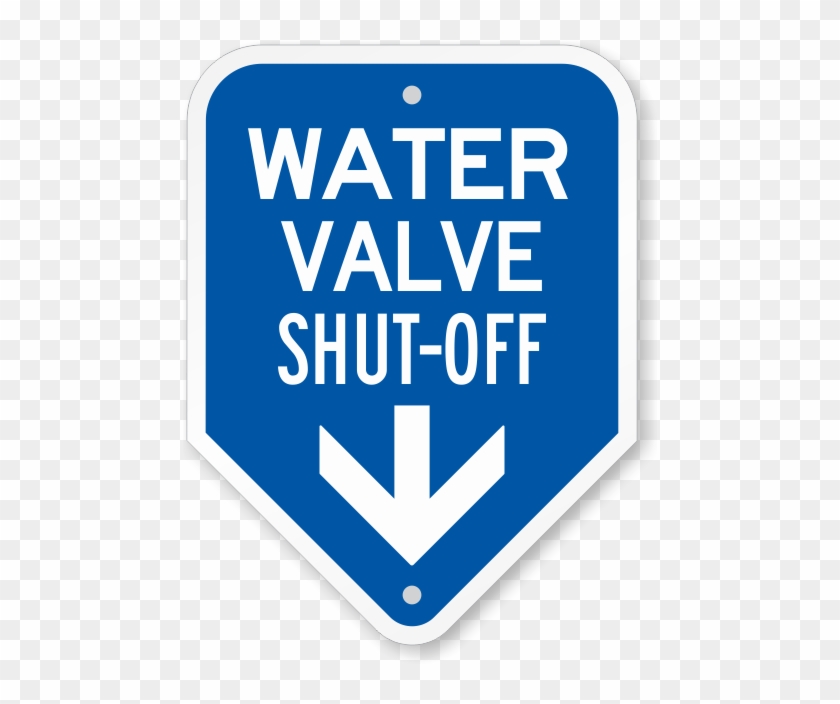 Water Valve Shut-off With Down Arrow Sign - Sign Clipart