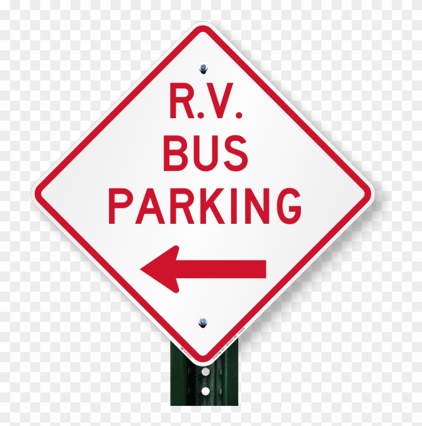 V Bus Parking Sign - Sign Clipart #2470637