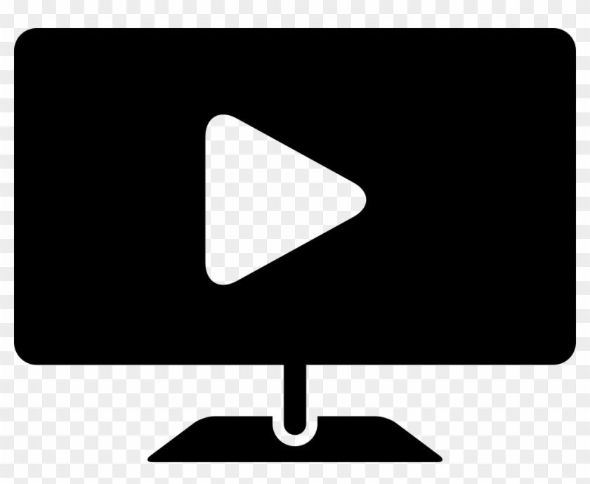 Lcd Monitor With Play Symbol On Screen Comments - Computer Monitor Clipart