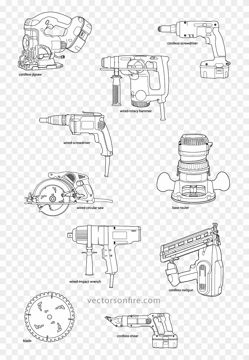 Power Tools Set Free Download - Power Tools Clipart