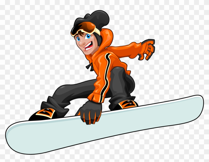 Snowboard Clipart Vacation - Snowboarding Cartoon - Png Download #2474666