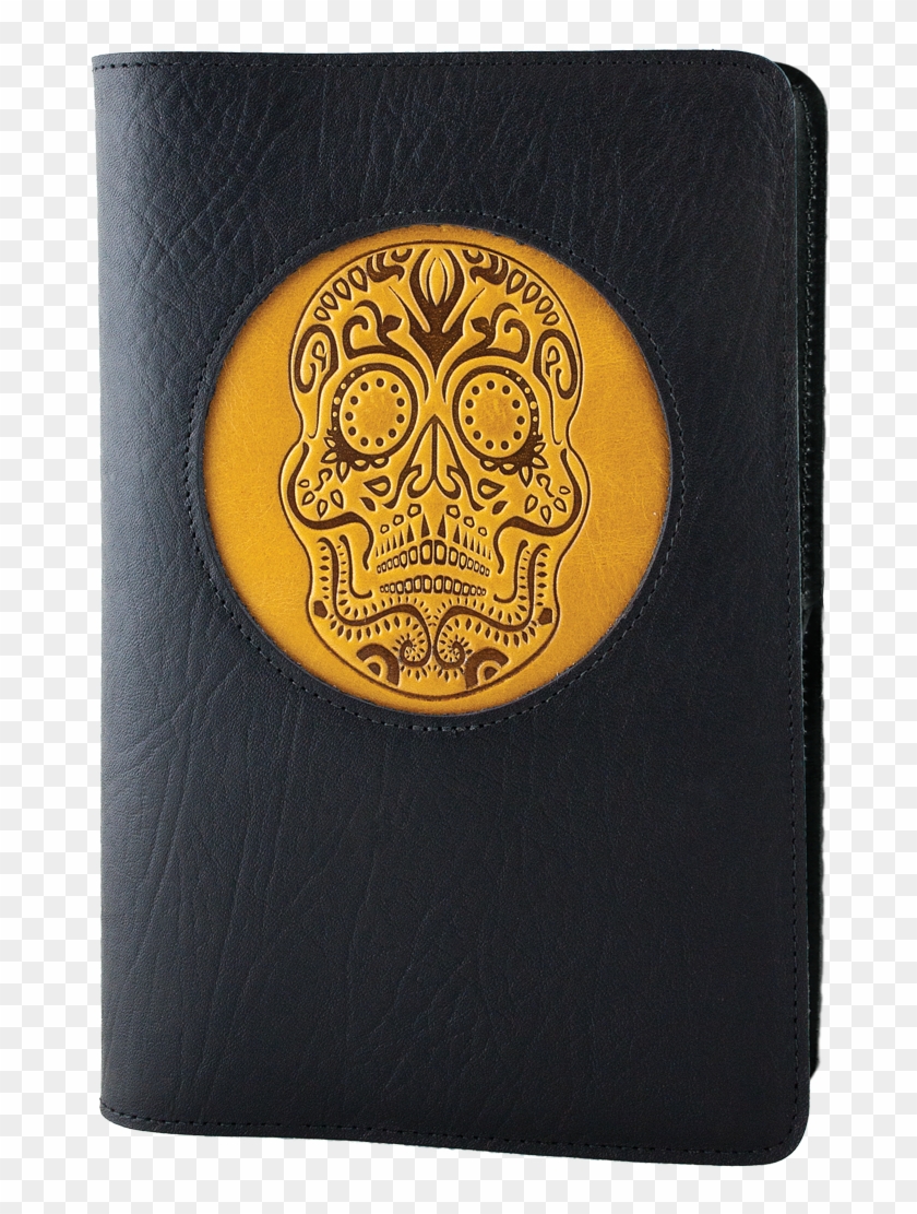 Sugar Skull Icon Leather Journal Cover By Oberon Design - Wallet Clipart #2474942