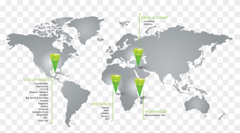 Recent Projects Map - Vector World Map Flat Clipart