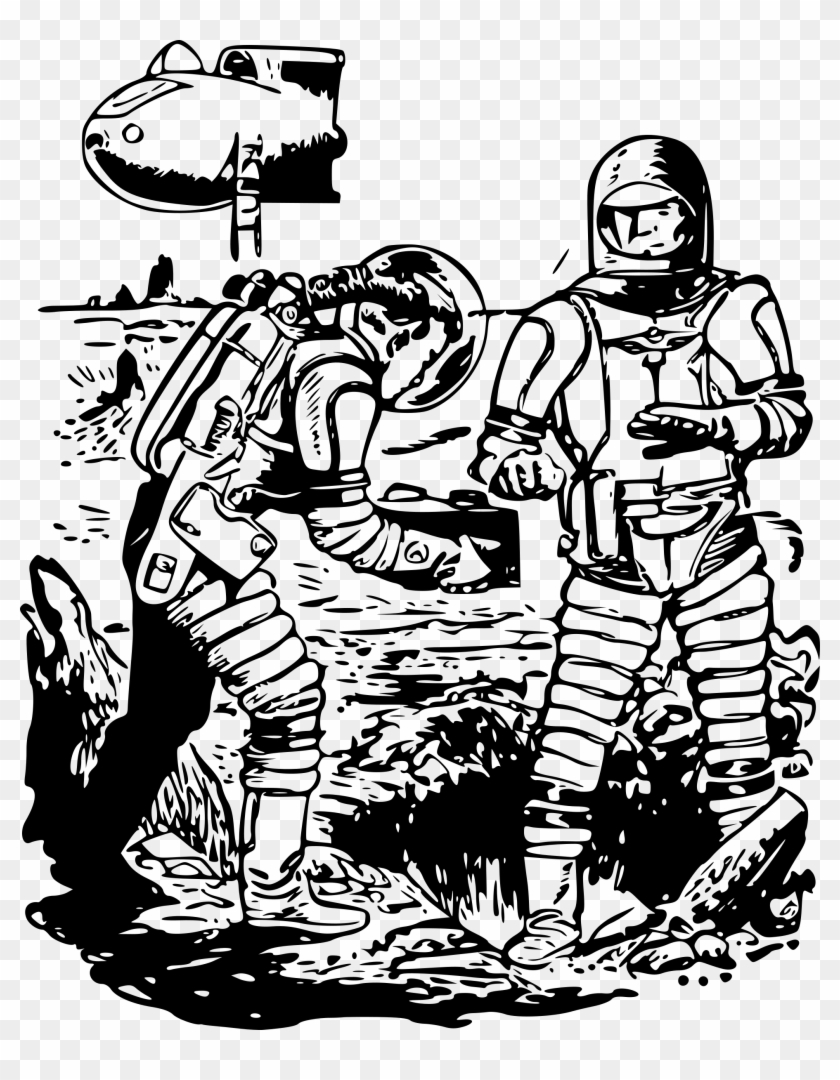 This Free Icons Png Design Of Danger In Deep Space - Gambar Astronot Hitam Putih Clipart