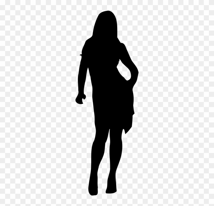 Silhouette Female Woman Drawing - Free Clipart Woman Silhouette Black White - Png Download