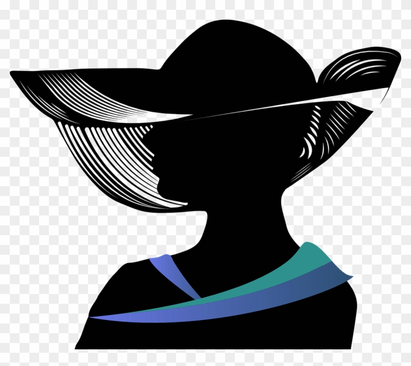 Female, Woman, Silhouette, Abstract, Lady, Design, - Fancy Hat Clip Art - Png Download