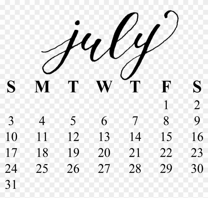 2016 Desktop Calendars - July 2018 Calendar Transparent Clipart #2480048