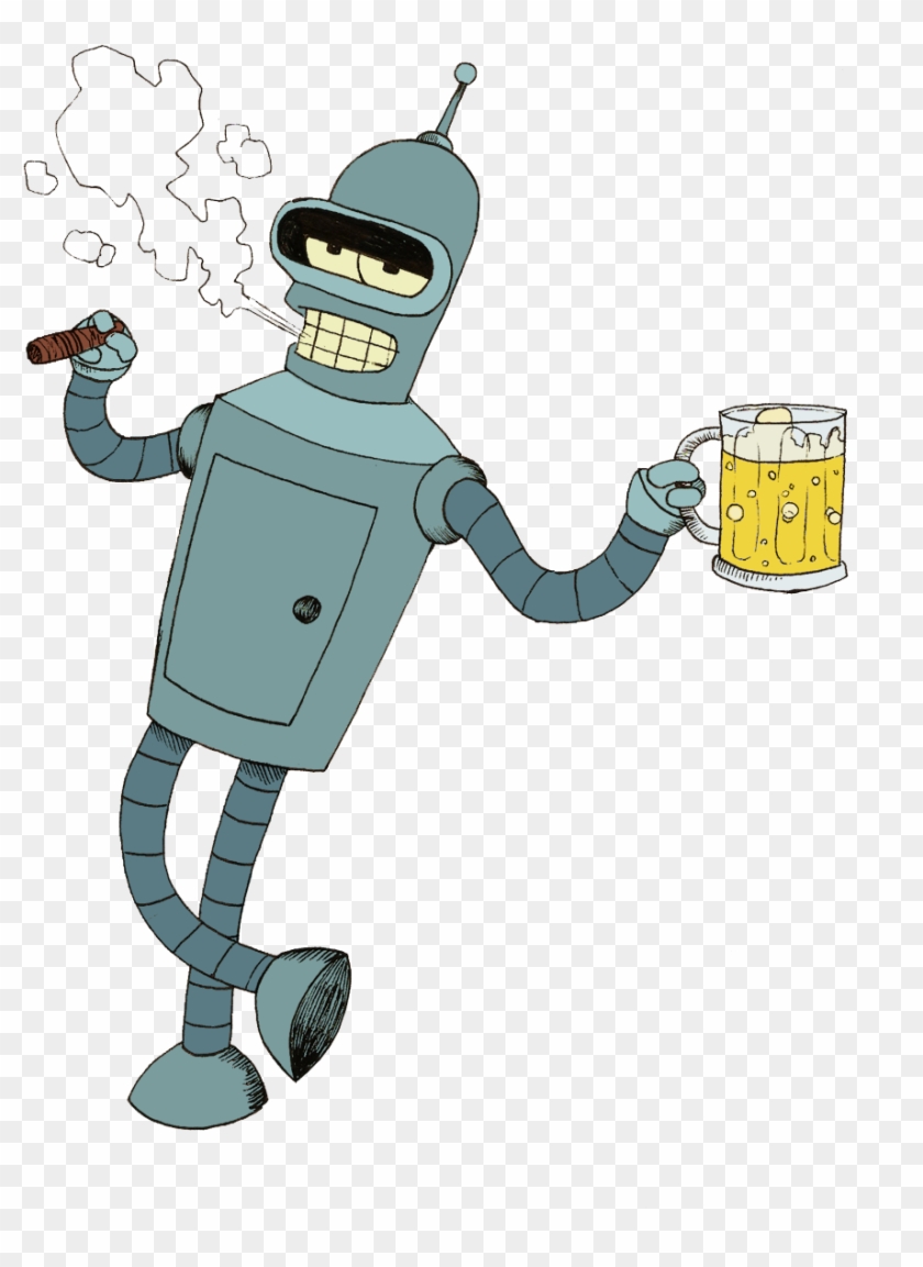 Robot De Futurama Alcoholico Clipart