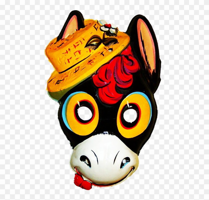 Donkey Mask 496×722 Pixels Boxing Halloween Costume, - Old Plastic Halloween Mask Clipart #2480245