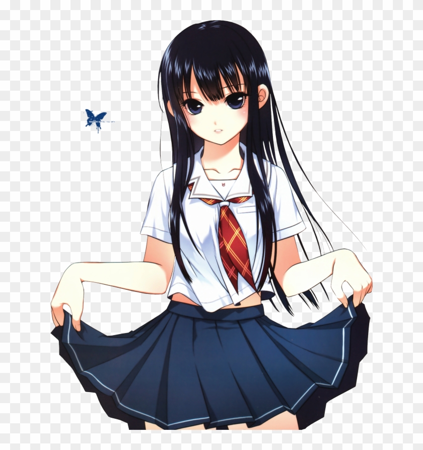 Anime Girl Long Black Hair Clipart #2480608