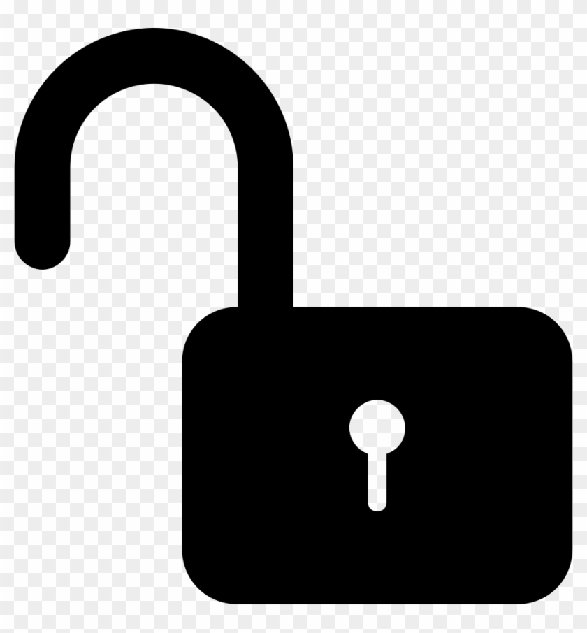 Unlocked Padlock Silhouette Security Interface Symbol - Unlocked Symbol Clipart