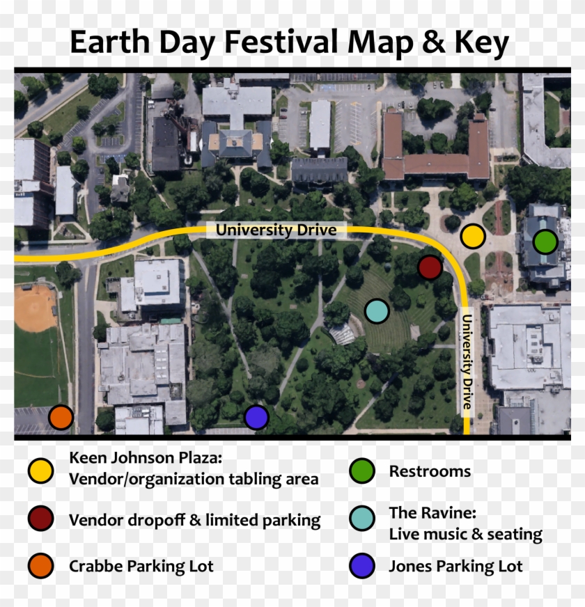 Earth Day Festival Map And Key - Map Clipart #2481562