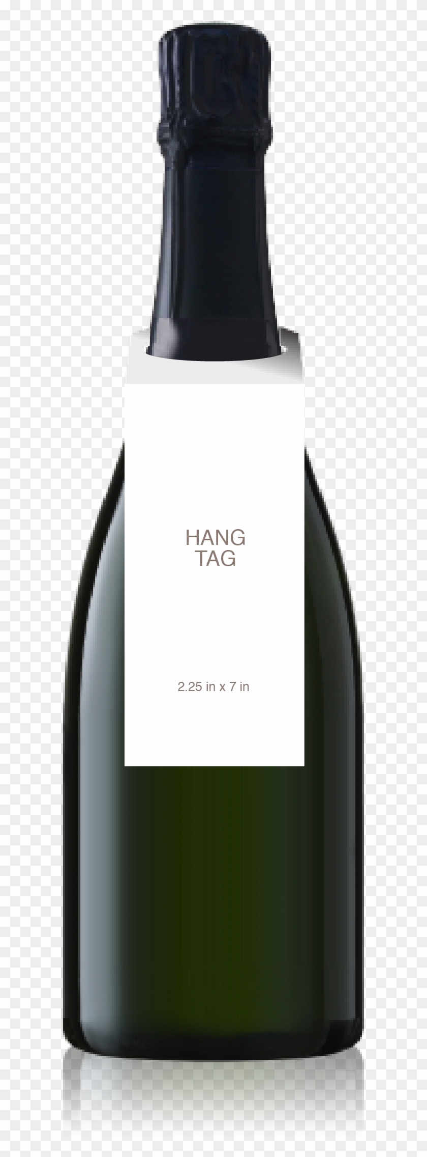Champagne Bottle With A Blank Hangtag From Crushtag - Wine Bottle Neck Tag Clipart